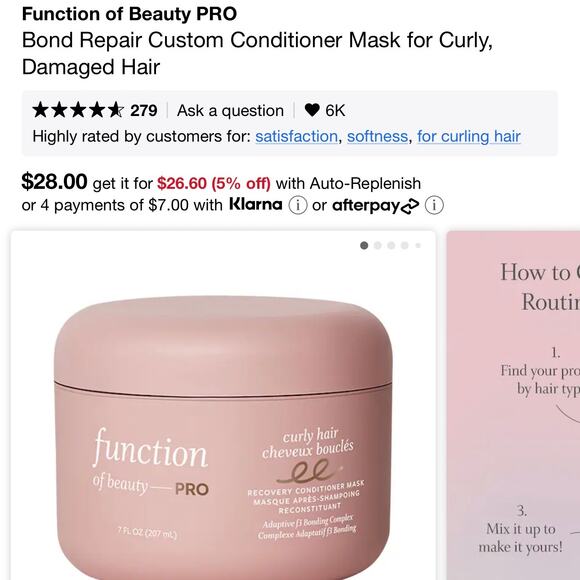 Function of Beauty NEW Curly Hair Recovery Conditioner Mask B3 Bonding –  7 OZ - Picture 5 of 12